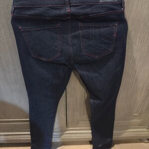 Express Dark Blue Denim Jeans Red stitching 8L
